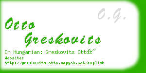 otto greskovits business card